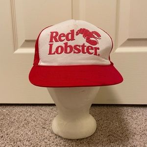 Vintage YA Red‎ Lobster Trucker Hat Cap